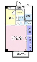 ファミール・ビラA 1Kの間取図画像