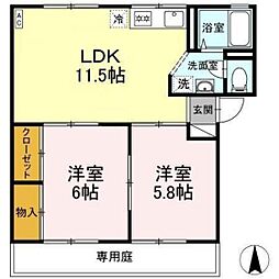 シートピア 2LDKの間取図画像