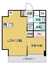 フルリール京町 1LDKの間取図画像