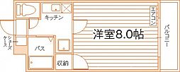 ネクスト津高B 1Kの間取図画像