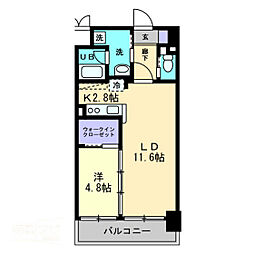 アルファレガロ西古松 1LDKの間取図画像