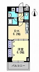 ハアラン表町 1DKの間取図画像