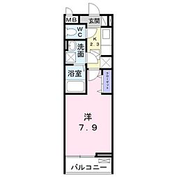パルフェット島田本町 1Kの間取図画像