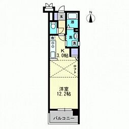 アルファレガロ岡山駅前 ワンルームの間取図画像