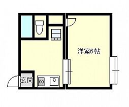 K36アパートメント ワンルームの間取図画像