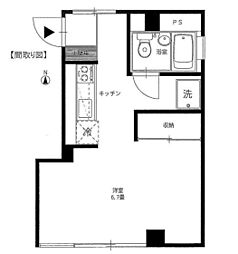 ハタヤマビル ワンルームの間取図画像