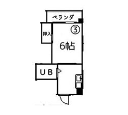 コート奥田 1Kの間取図画像