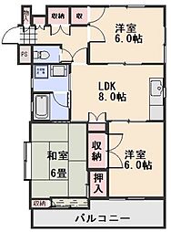 ル・メドサン 3LDKの間取図画像