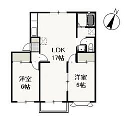 グリーンパーク西辛川B 2LDKの間取図画像