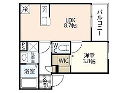 REGALE 船頭町 1LDKの間取図画像