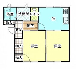 メゾンA 2DKの間取図画像