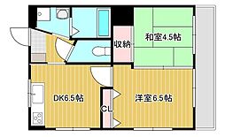 ソレイユ今 2DKの間取図画像
