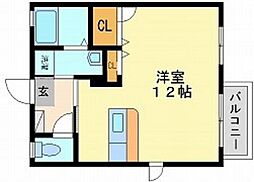 ディアス・K ワンルームの間取図画像