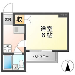 クレアンジュISHIMA 1Kの間取図画像