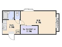 ヴィラ高島 1DKの間取図画像