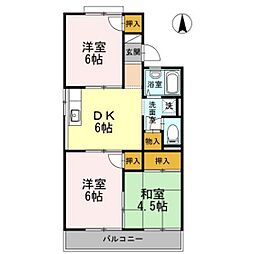 コーポラス芳泉C 3DKの間取図画像