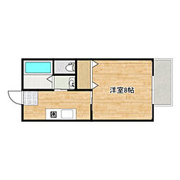 カフェテリアワケ 1Kの間取図画像