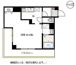 エディフィシオ横内 1Kの間取図画像