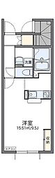 レオネクストニワセ ワンルームの間取図画像
