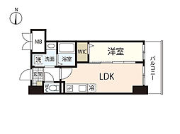 サーパスフォーシア大供 1LDKの間取図画像