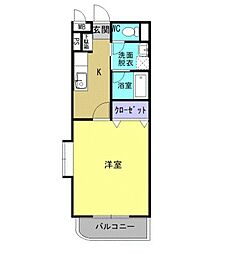 マチェール 1Kの間取図画像