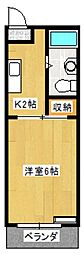 ベルメゾン津島 1Kの間取図画像