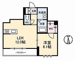 パークフロント津島 1LDKの間取図画像