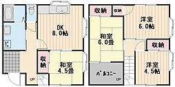 メゾネット花尻C 4DKの間取図画像
