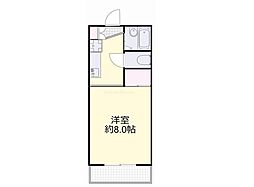 クイーンコーポ 1Kの間取図画像