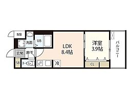 S-RESIDENCE表町 1LDKの間取図画像