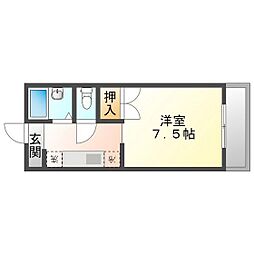 レジデンス十和B 1Kの間取図画像