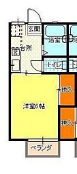 サニーハイツ 1Kの間取図画像