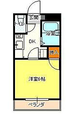 メゾン・ド・ベル・プレ2号館 1Kの間取図画像