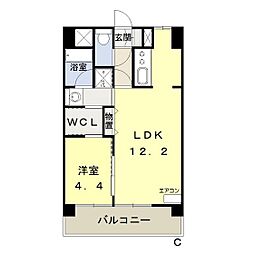 COCO西市 1LDKの間取図画像
