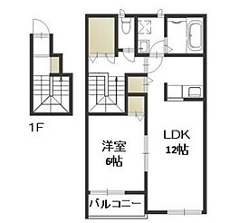 オリーブハウスA 1LDKの間取図画像