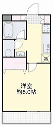 ヴァンテアン東山 1Kの間取図画像