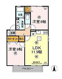 リムーブル・ヴェルジェ2B 2LDKの間取図画像