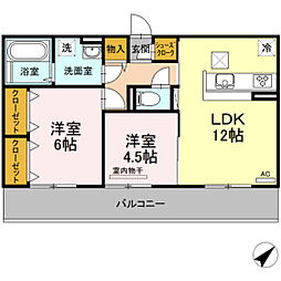 ソフィヤコンフォール 2LDKの間取図画像