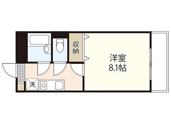 岡山県岡山市中区清水(賃貸マンション1K・4階・24.00㎡)の写真 その2