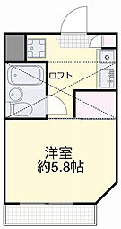 リアライズ門田屋敷 3階1Kの間取り