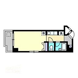 グランドメゾン藤 5階ワンルームの間取り