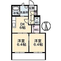 シャン・ド・フルール　B棟  ｜ 岡山県岡山市南区新保（賃貸アパート2DK・1階・45.48㎡） その2