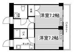 オギノ25ビル 2階2Kの間取り