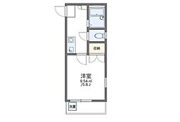 レオパレス中野第6 2階1Kの間取り