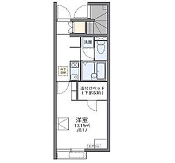 レオネクストＡｙｕｎａII 1階1Kの間取り