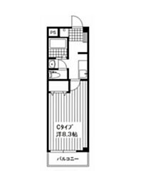 HILL COLLEGE DAIGAKUMAE 1階1Kの間取り