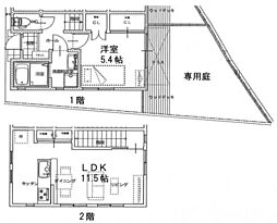 ぴあ下中野 1階1LDKの間取り