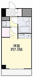 ダイアパレス弓之町 4階ワンルームの間取り
