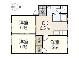 エスポアール　A 2階3DKの間取り