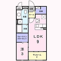 アーバイン 1LDKの間取図画像